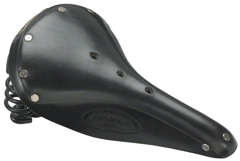 Load image into Gallery viewer, Brooks Flyer Saddle - Black |170mm Width Leather Steel Rails| 2 Coil Springs
