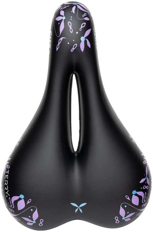 Terry Cite X Gel Saddle - Steel, Chain Blossom Blue