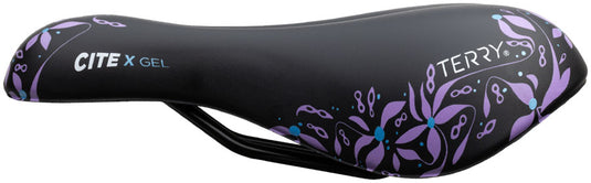 Terry Cite X Gel Saddle - Steel, Chain Blossom Blue