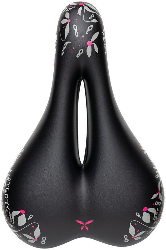 Terry Cite X Gel Saddle - Steel, Chain Blossom Pink