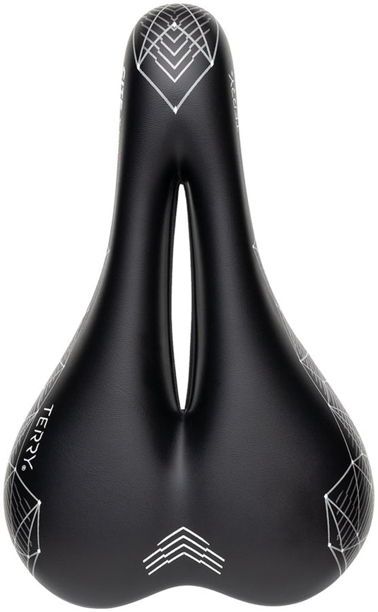 Terry Cite Y Gel Saddle - Steel, Prism White