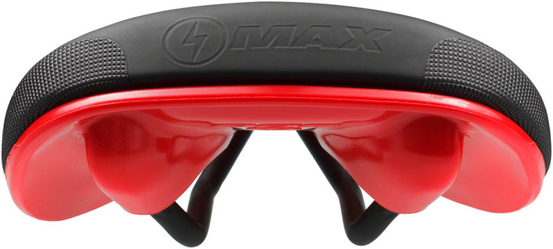 Load image into Gallery viewer, SDG Bel-Air V3 MAX Saddle - Lux-Alloy, Black/Red, Sonic Welded Sides
