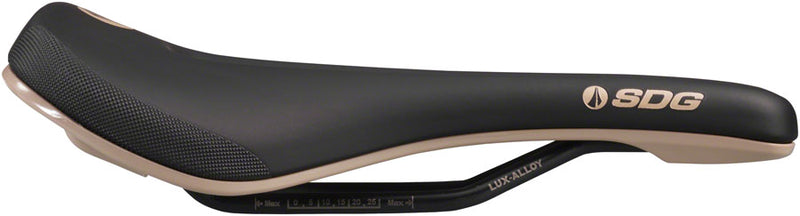 Load image into Gallery viewer, SDG Bel-Air V3 MAX Saddle - Lux-Alloy, Black/Tan, Sonic Welded Sides
