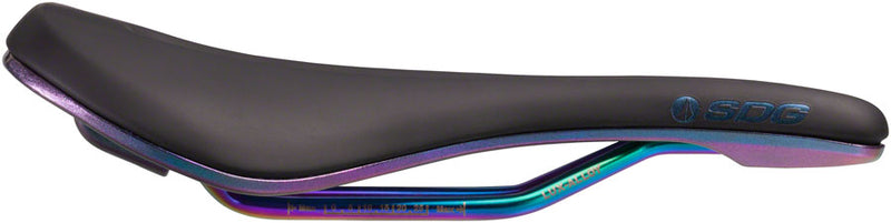 Load image into Gallery viewer, SDG Bel-Air V3 Overland Saddle - PVD Coated Lux-Alloy, Black/Oil-Slick, Limited Edition Fuel

