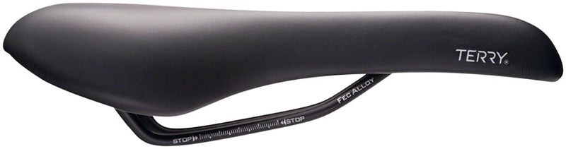 Load image into Gallery viewer, Terry Fly Chromoly Saddle - Black 140mm Width Chromoly Rails Mens
