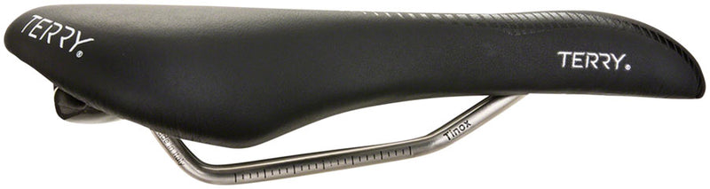 Load image into Gallery viewer, Terry Butterfly Century Saddle - Black 152mm Width Titanium Rails Womens
