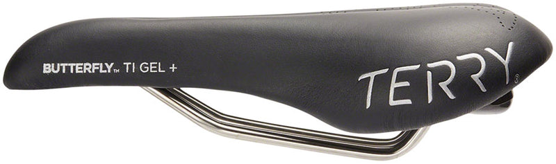Load image into Gallery viewer, Terry Butterfly Ti Gel+ Saddle - Black 155mm Width Chromoly Rails Womens
