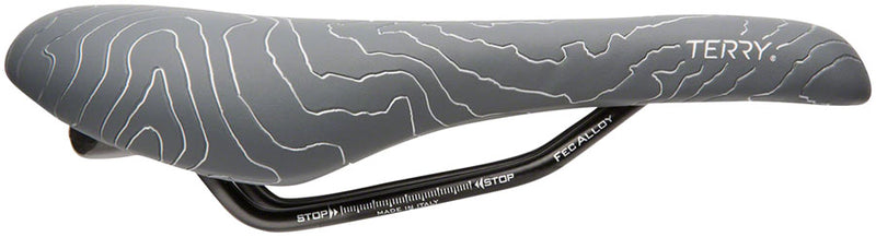 Load image into Gallery viewer, Terry Topo Saddle - Kingdom Gray 150mm Width Chromoly Rails Womens

