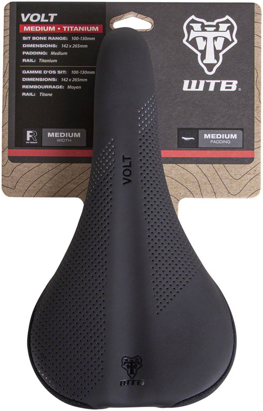 WTB Volt Saddle - Black 265 Width Titanium Rails Microfiber Cover