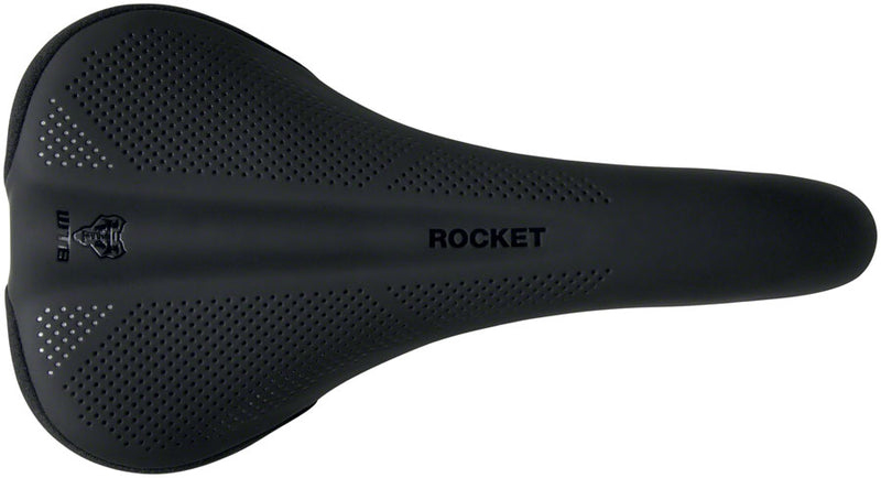 Load image into Gallery viewer, WTB Rocket Saddle - Black 130mm Width Titanium Rails Microfiber Cover
