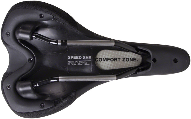 Load image into Gallery viewer, WTB Speed She Saddle - - Black 150mm Width Chromoly Rails Lightweight Padding
