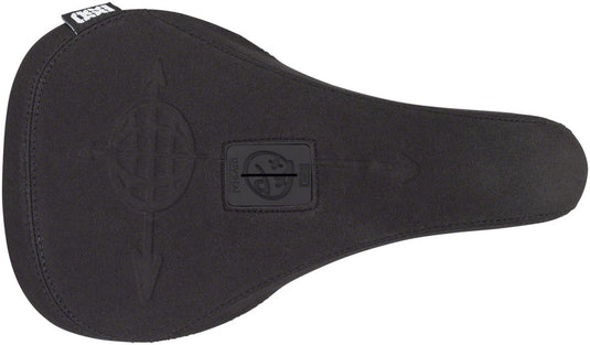 BSD Freedom Mid BMX Seat - Black Pivotal Leather Freedom Globe Design