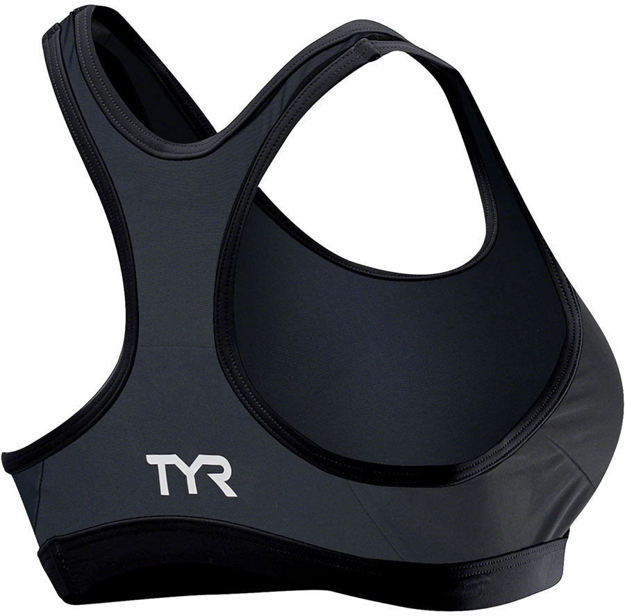 TYR Competitor Racerback Women's Tri/Sports Bra: Gray/Black SM