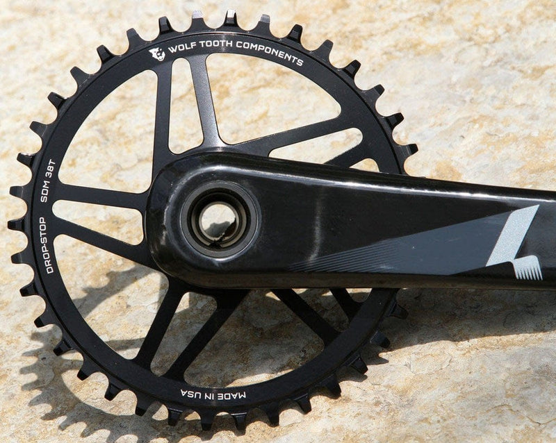 Load image into Gallery viewer, Wolf Tooth Direct Mount Chainring - 30t, SRAM Direct Mount, Drop-Stop B, For SRAM 3-Bolt Boost Cranks, 3mm Offset, Black
