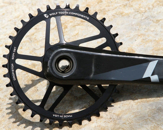 Wolf Tooth Direct Mount Chainring - 30t, SRAM Direct Mount, Drop-Stop B, For SRAM 3-Bolt Boost Cranks, 3mm Offset, Black
