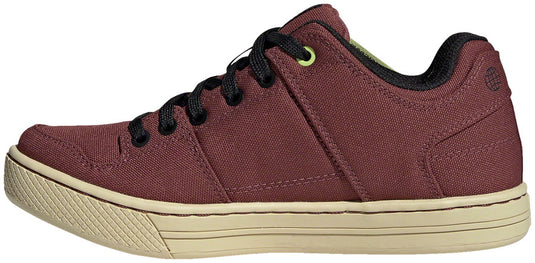 Five Ten Freerider Canvas Flat Shoes - Women's, Quiet Crimson/Core Black/Pulse Lime, 7