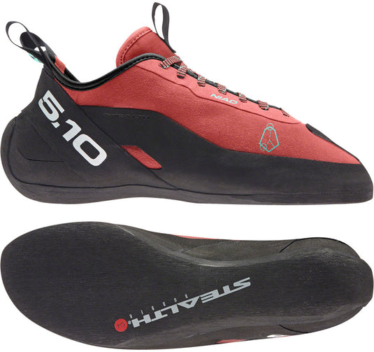 Five Ten Niad Lace Climbing Shoes - Men's, Core Black/Crew Red/Acid Mint, 8