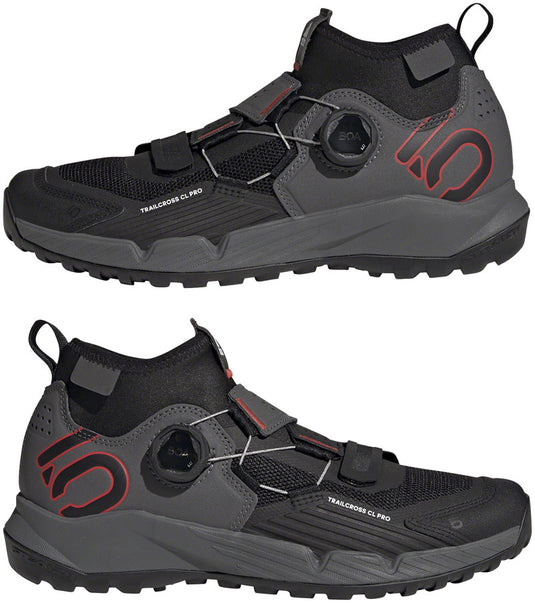 Five Ten Trailcross Pro Mountain Clipless Shoes - Women's, Gray/Black/Red, 7.5