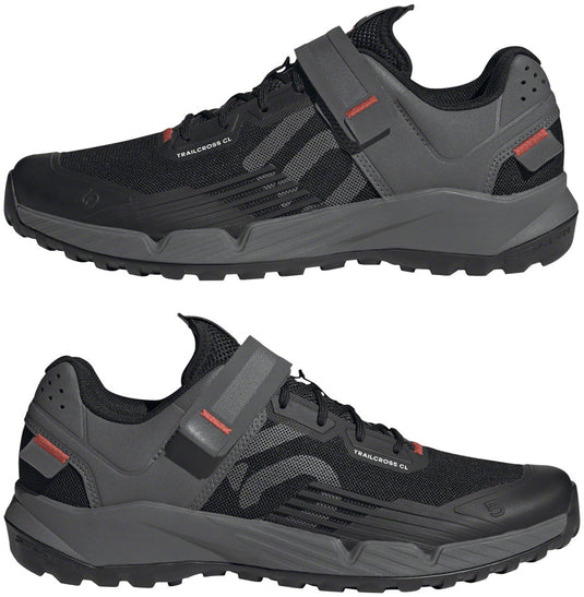 Five Ten Trailcross Mountain Clipless Shoes - Men's, Core Black/Gray Three/Red, 7.5