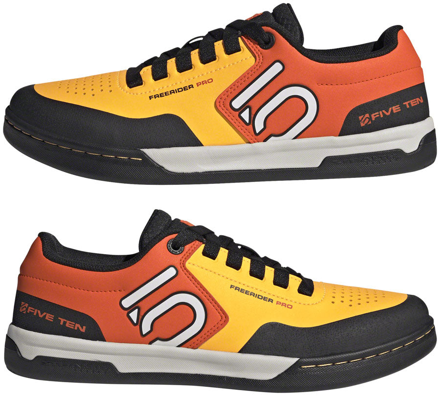 Five Ten Freerider Pro Flat Shoes - Men's, Solar Gold/Ftwr White/Impact Orange, 7