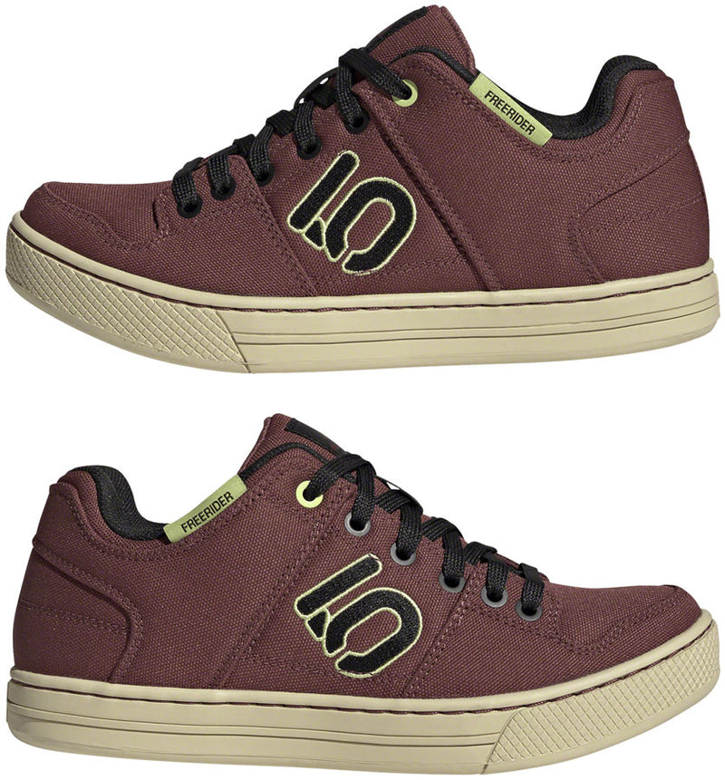 Load image into Gallery viewer, Five Ten Freerider Canvas Flat Shoes - Women's, Quiet Crimson/Core Pulse Lime, 9.5
