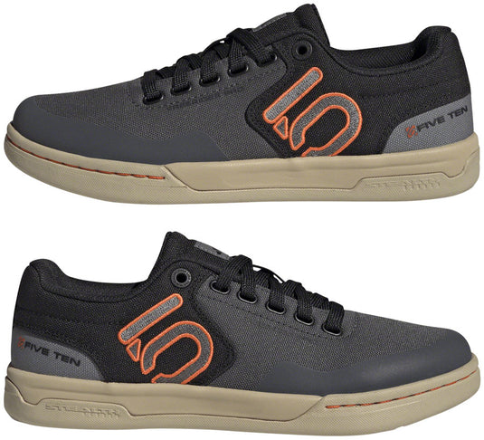 Five Ten Freerider Pro Canvas Flat Shoes - Women's, Gray Six/Gray Four/Impact Orange, 7