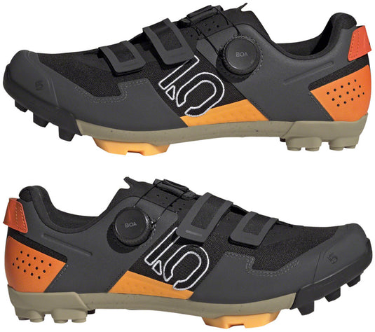 Five Ten Kestrel BOA Mountain Clipless Shoes - Men's, Core Black/Ftwr White/Impact Orange, 8