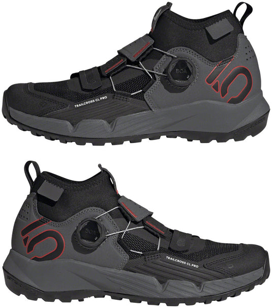 Five Ten Trailcross Pro Mountain Clipless Shoes - Women's, Gray Five/Core Black/Red, 7.5