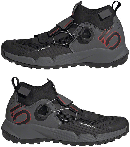 Five Ten Trailcross Pro Mountain Clipless Shoes - Women's, Gray Five/Core Black/Red, 7
