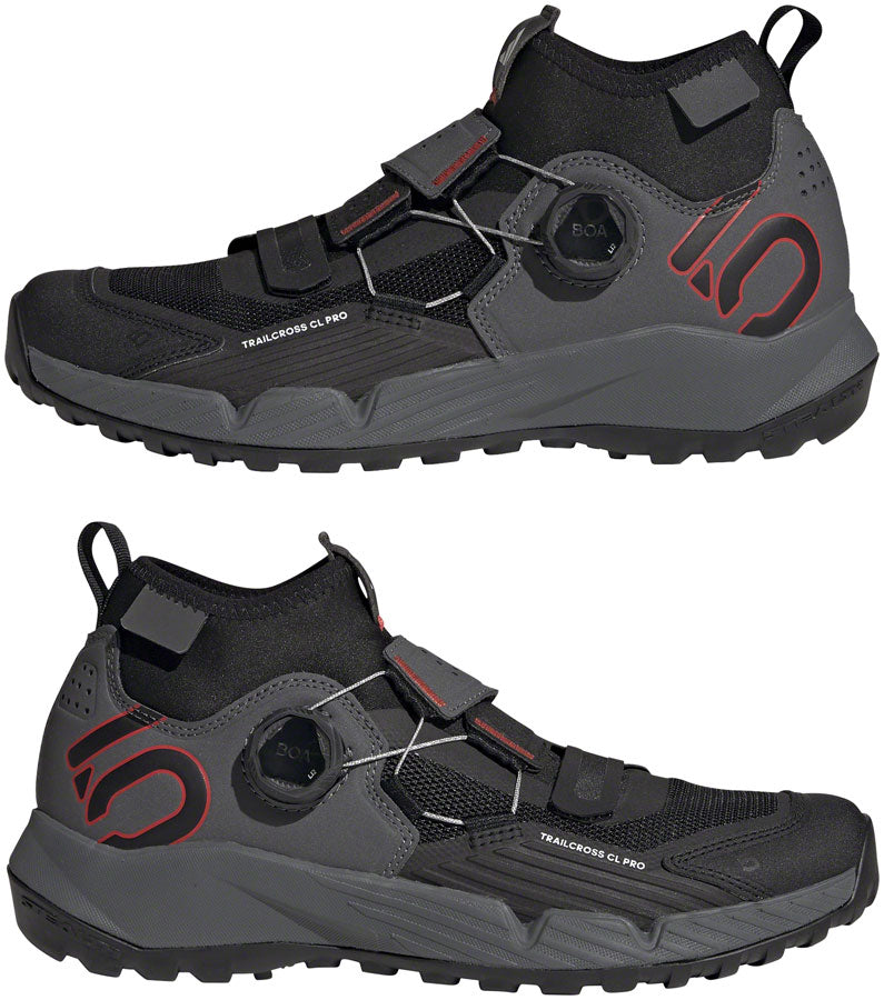 Five Ten Trailcross Pro Mountain Clipless Shoes - Women's, Gray Five/Core Black/Red, 11