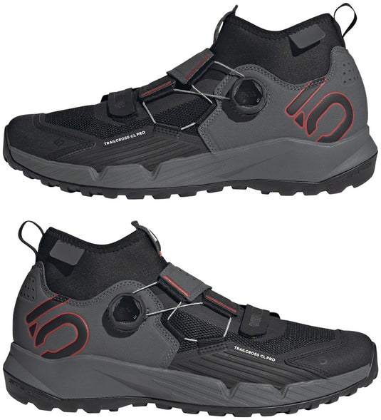 Five Ten Trailcross Pro Mountain Clipless Shoes - Men's, Gray Five/Core Black/Red, 11