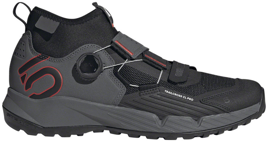 Five Ten Trailcross Pro Mountain Clipless Shoes - Men's, Gray Five/Core Black/Red, 10.5