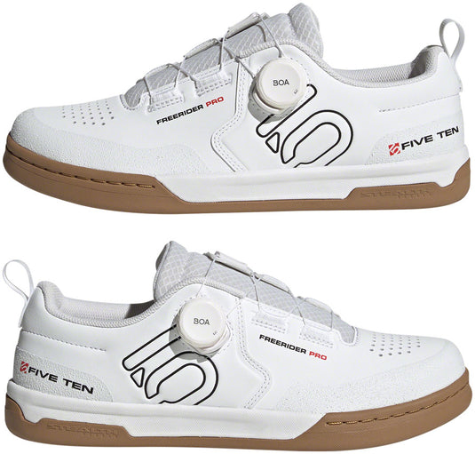 Five Ten Freerider Pro BOA Flat Shoes - Men's, FTWR White/Core Black/Red, 7