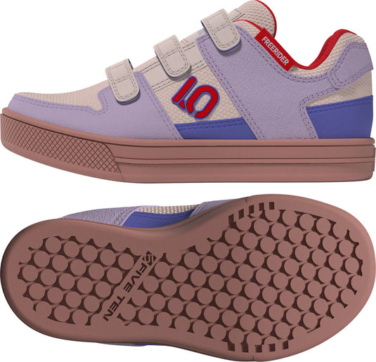Five Ten Freerider Kid's VCS Flat Shoes - Putty Mauve/Pure Ruby/Semi Cobalt Blue, 11.5K
