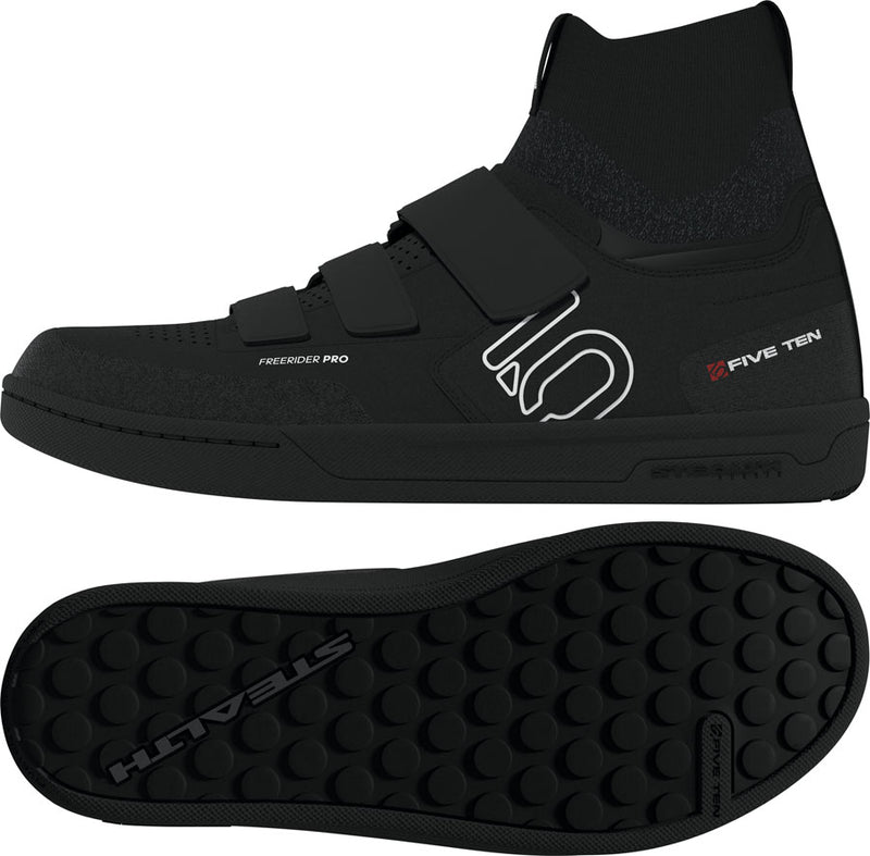 Load image into Gallery viewer, Five Ten Freerider Pro Mid VCS Flat Shoes - Men's, Black / Footwear White / Carbon, 12
