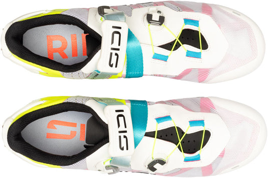 SIDI Wire 3 Road Shoes - Mens, White/Yellow Fluo, 40