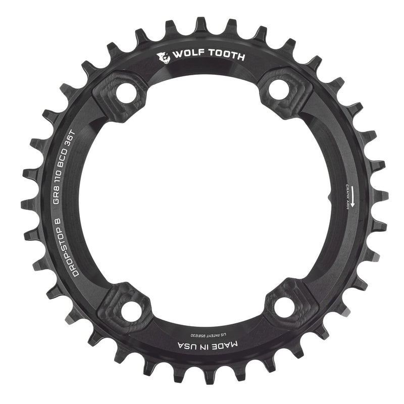 Load image into Gallery viewer, Wolf Tooth Aero 110 Asymmetric 52t Chainring for Shimano GRX 800 Series | CNC Machined Aluminum, Drop-Stop ST, 12-Speed Hyperglide+ Compatible, Lightweight Race-Performance Bicycle Components with Wide/Narrow Tooth Profile
