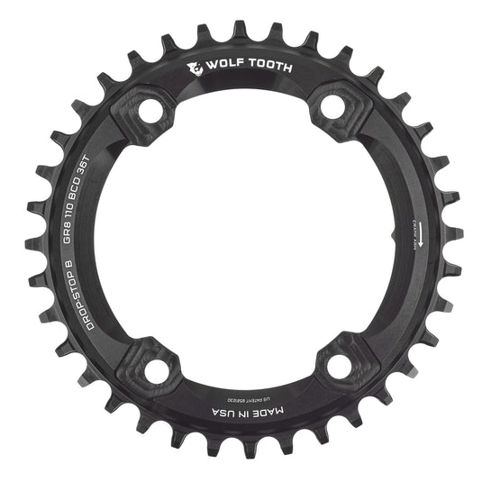 Wolf Tooth Aero 110 Asymmetric 52t Chainring for Shimano GRX 800 Series | CNC Machined Aluminum, Drop-Stop ST, 12-Speed Hyperglide+ Compatible, Lightweight Race-Performance Bicycle Components with Wide/Narrow Tooth Profile