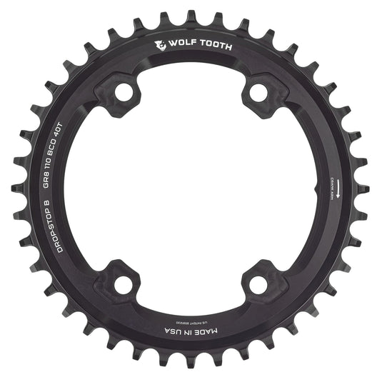 Wolf Tooth Aero 110 Asymmetric 52t Chainring for Shimano GRX 800 Series | CNC Machined Aluminum, Drop-Stop ST, 12-Speed Hyperglide+ Compatible, Lightweight Race-Performance Bicycle Components with Wide/Narrow Tooth Profile