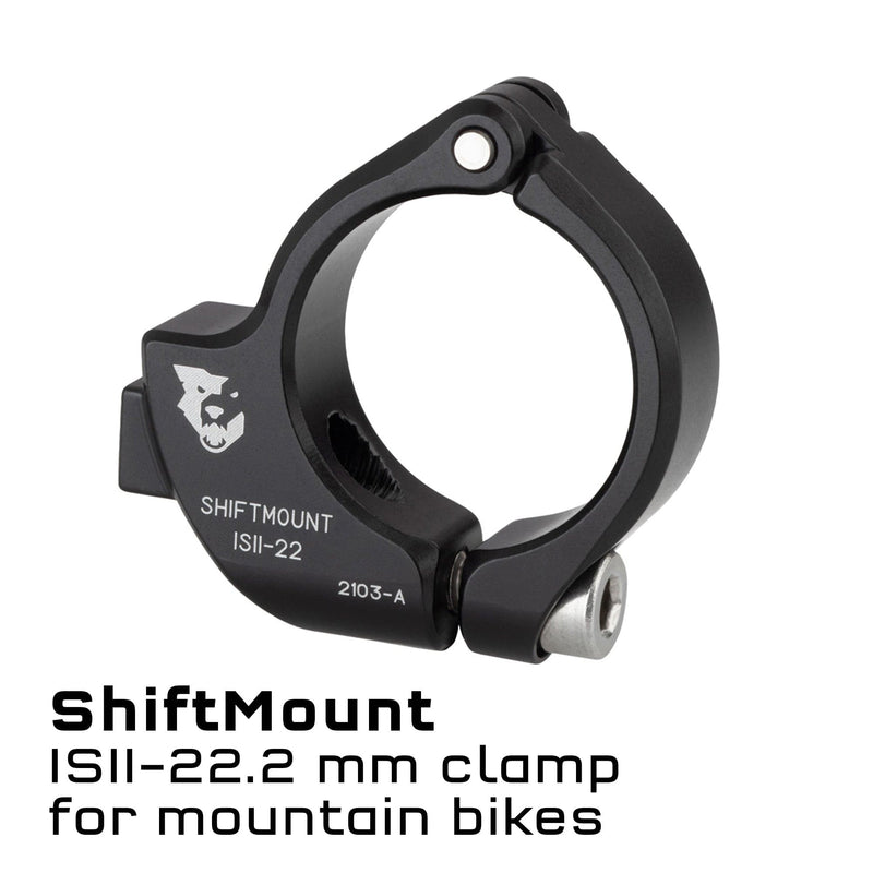 Load image into Gallery viewer, Wolf Tooth ShiftMount I-Spec-EV to I-Spec-AB Adapter for Shimano &amp; SRAM Shifters - 6061-T6 Aluminum Mount for Seamless Brake and Shifter Integration, Optimal Handlebar Space, Compatible with Shimano I-SPEC EV &amp; B Systems
