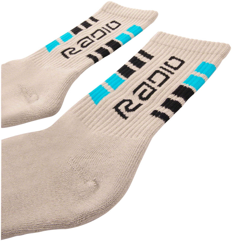 Load image into Gallery viewer, Radio Raceline Team Socks - Gray/Black/Teal One Size Fits All

