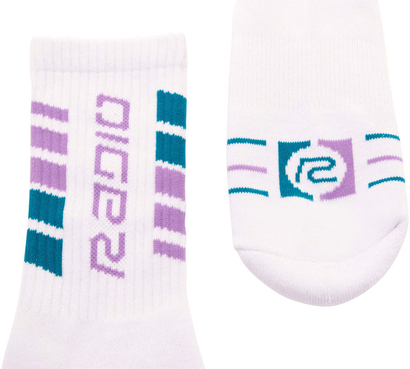 Load image into Gallery viewer, Pack of 2 Radio Raceline Team Socks - White/Purple/Teal
