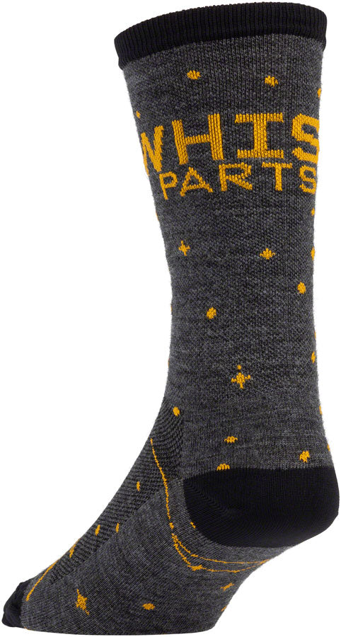 Whisky Stargazer Wool Sock - Charcoal, Yellow, Small/Medium