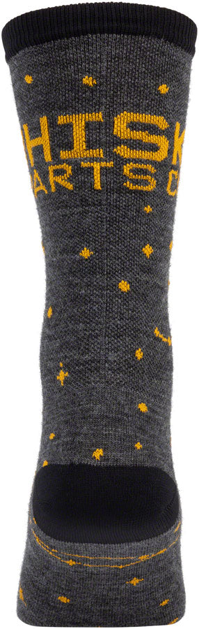 Load image into Gallery viewer, Whisky Stargazer Wool Sock - Charcoal, Yellow, Small/Medium
