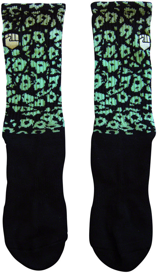 Pack of 2 Fist Handwear Croc Crew Sock - Black/Green, Medium