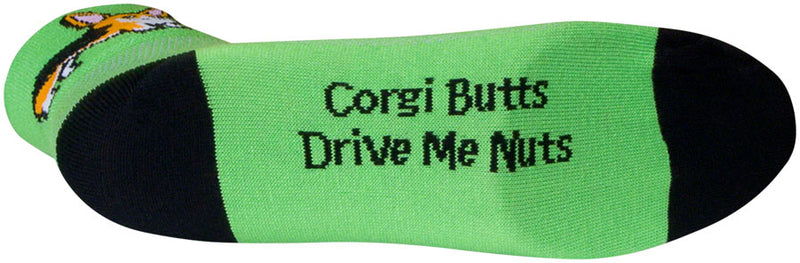 Load image into Gallery viewer, SockGuy Classic Ernie Socks 3 inch Green Large X-Large Corgi Butt Synthetic
