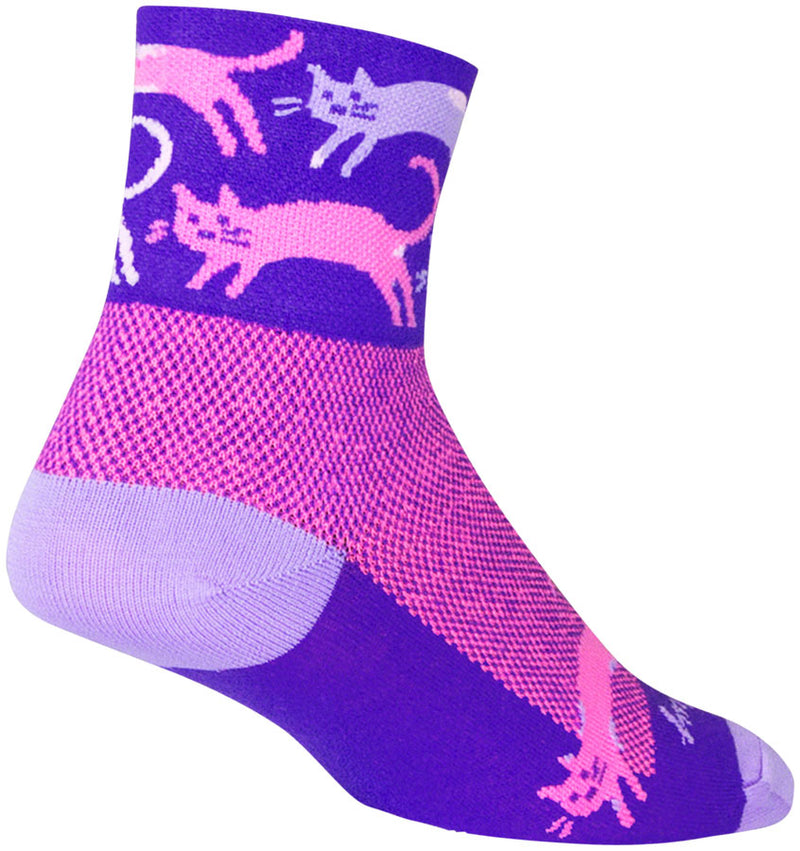 Load image into Gallery viewer, Pack of 2 SockGuy Classic Pounce Soft Athletic Socks 3 Inch Cuff Purple, S/M
