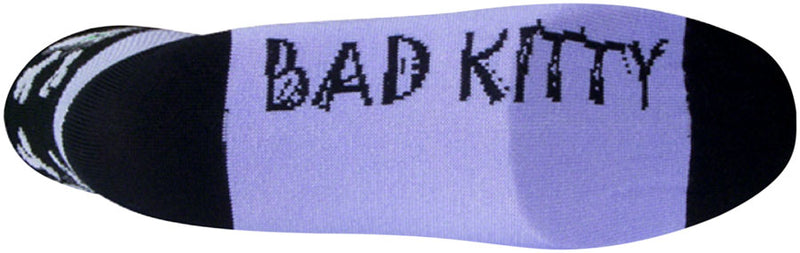 Load image into Gallery viewer, Pack of 2 SockGuy Classic Bad Kitty Socks 2 inch Purple Womens Small Medium
