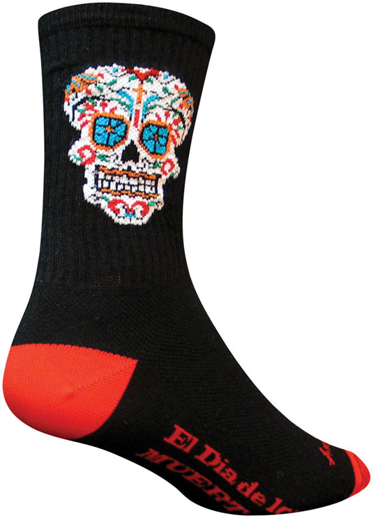 2 Pack SockGuy Crew El Dia De Los Muertos Socks 6 inch Black Small Medium Unisex