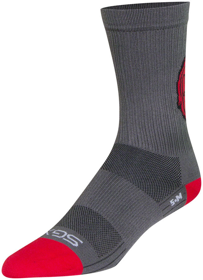Load image into Gallery viewer, SockGuy SGX Rise and Grind Socks - 6", Gray, Small/Medium
